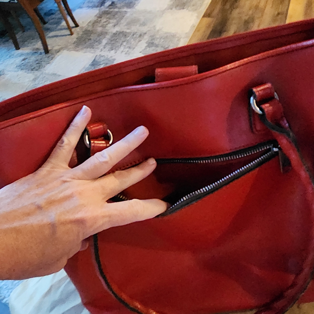 Patricia Nash Red Embossed Shoulder Bag - Picture 6 of 9